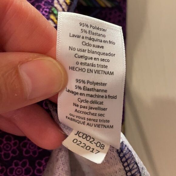 ✨LuLaRoe Purple Feather & Flower Cassie Skirt - Picture 6 of 7